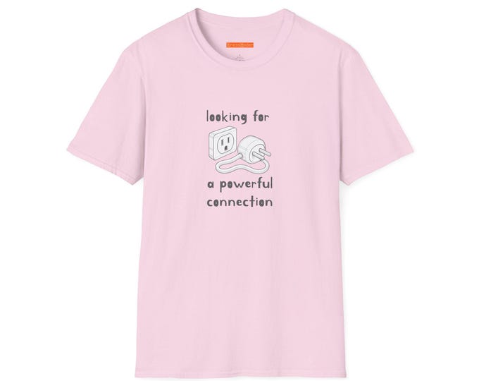 Humorous Powercord Seeking Love Unisex Tee - Quirky Tech Geek Gift for Connection Seekers