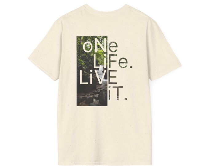 Costa Rica Jungle Waterfall Shirt - One Life Live It Back Print | Nature Graphic Tee | Outdoor Adventure Aesthetic | Motivational T-Shirt