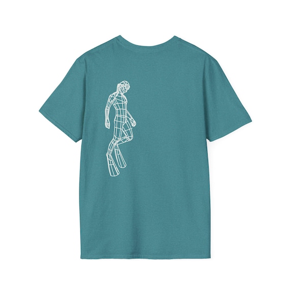 OLLI Freediver Shirt | Wireframe Deep Dive Graphic Tee for Ocean Explorers and Minimalist Water Lovers