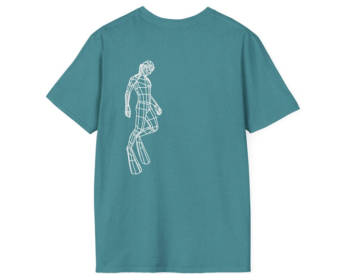 OLLI Freediver Shirt | Wireframe Deep Dive Graphic Tee for Ocean Explorers and Minimalist Water Lovers