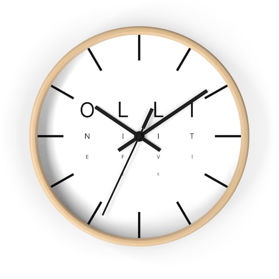 Minimalistic One Life Live It Wall Clock, Black and White Graphic Eyetest Design, Motivational Quote Home Decor, Modern Minimalist Clock,