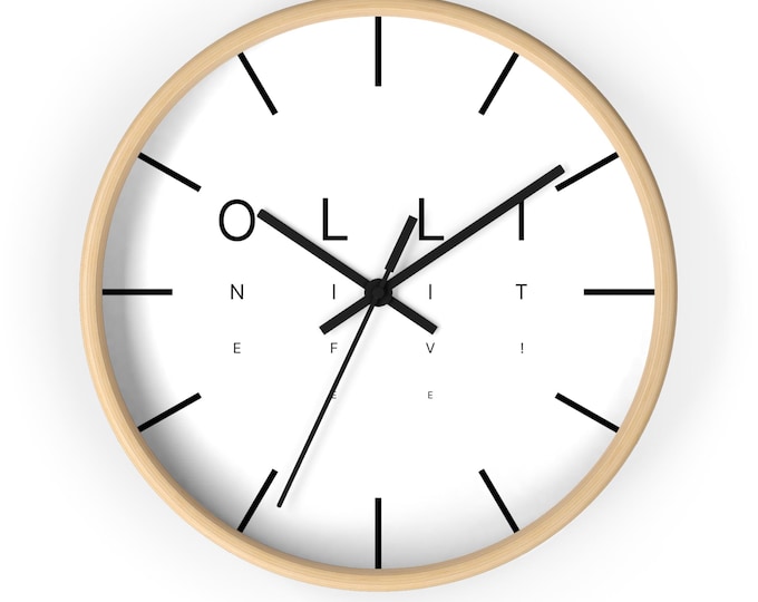 Minimalistic One Life Live It Wall Clock, Black and White Graphic Eyetest Design, Motivational Quote Home Decor, Modern Minimalist Clock,