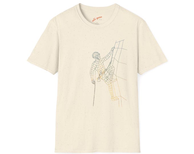 OLLI Rock Climbing Shirt | Bold Wireframe Graphic Tee for Outdoor Adventurers and Vertical Dreamers