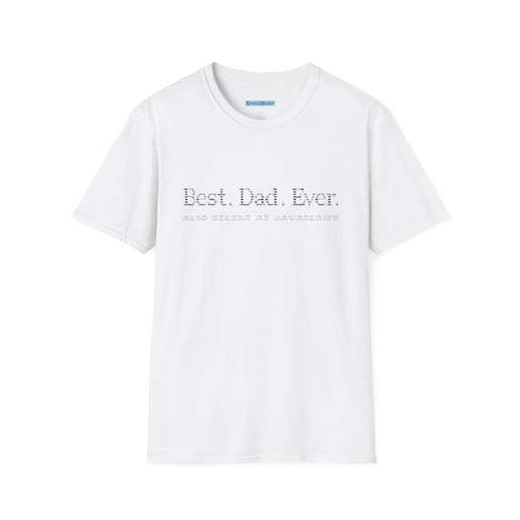 DressCoder Best Dad Ever in ASCII Font - Nerdy Fathers Day Shirt for Programmers, Techies & Retro Computing Fans
