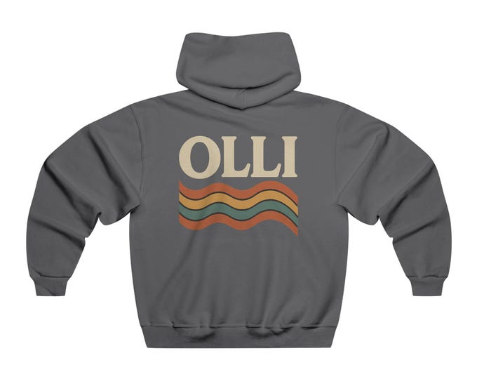 Seventies Style Hooded Sweatshirt, Olli Graphic Men's Pullover, One Life Live It, Retro Jumper, Gift for Him, Vintage Inspired Apparel