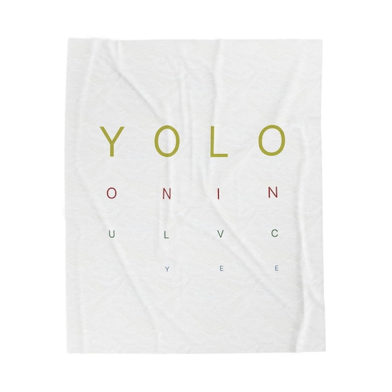 Cozy Velveteen Plush Blanket with Inspirational 'YOLO' Design - Perfect for Home Decor, Gifts, Couch Covers, or Travel!