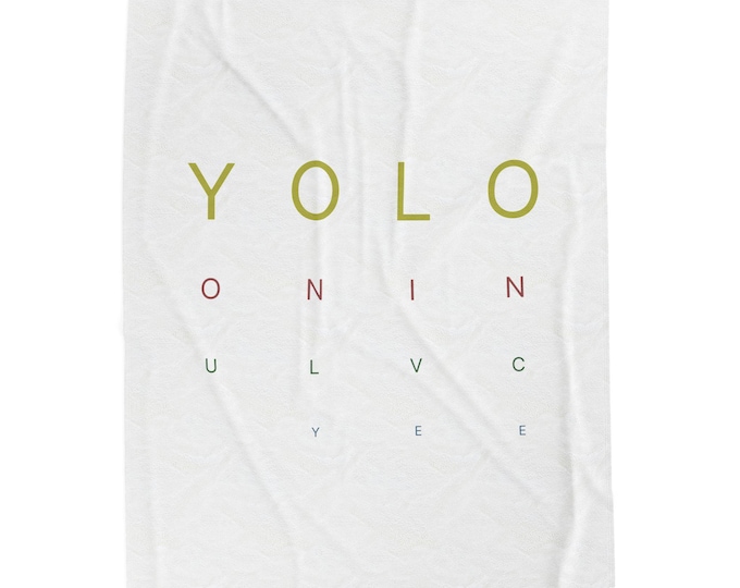 Cozy Velveteen Plush Blanket with Inspirational 'YOLO' Design - Perfect for Home Decor, Gifts, Couch Covers, or Travel!