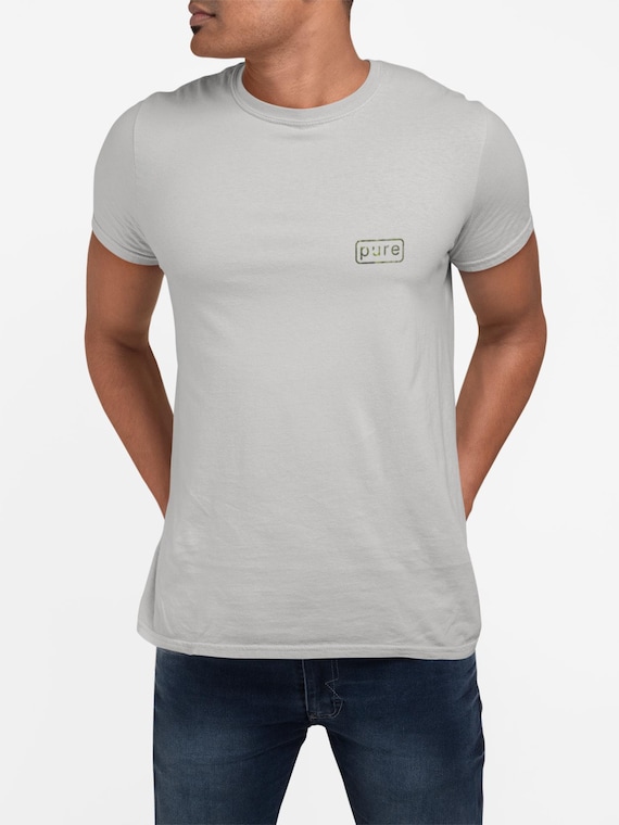 Minimalist 'Pure' Shirt with Vibrant YOLO Eye Chart On The Back | Double-Sided Graphic Statement Shirt