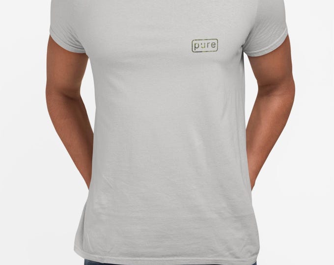 Minimalist 'Pure' Shirt with Vibrant YOLO Eye Chart On The Back | Double-Sided Graphic Statement Shirt