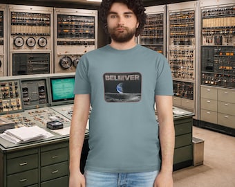 Believer Moon Graphic T-Shirt | Earthrise Retro Space Design