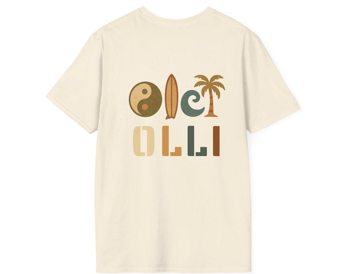 Surf Vibe Olli Unisex Softstyle T-Shirt, Beach Lover Graphic Tee, Ocean Wave Shirt for Men and Women, Summer Vacation Apparel, Tropical