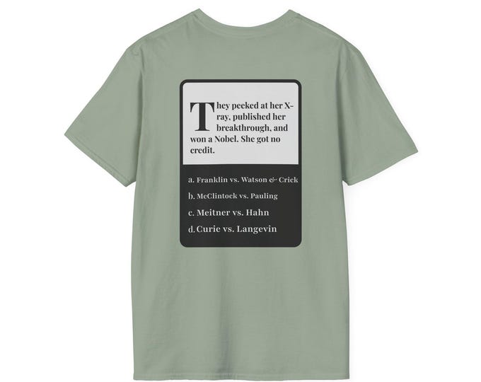 Trivia Tees - Scientist Facts - Rosalind Franklin vs Watson & Crick
