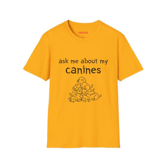 Halloween Dracula Softstyle T-Shirt, Spooky Vampire Tee, Ask me about my Canines Shirt, Halloween Costume Top, Unisex Gothic Clothing