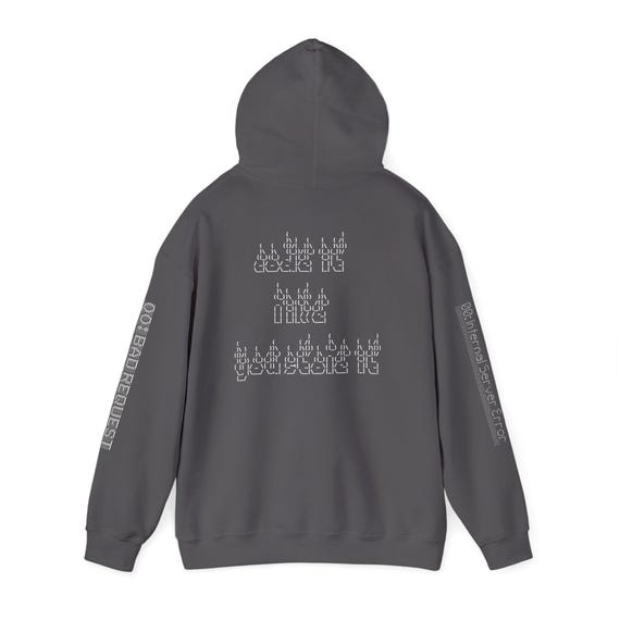 DressCoder ASCII Hoodie For Coders, Developers, and Tech Geeks, Programmer Humor, HTTP Status Shirt, Sysadmin Gift, Dev Wear