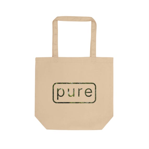 Eco Tote Bag - PURE & One Life Live It, Sustainable Tote, Environmentally Friendly Bag, Reusable Shopping Bag, Eco-Friendly Shoulder Bag,