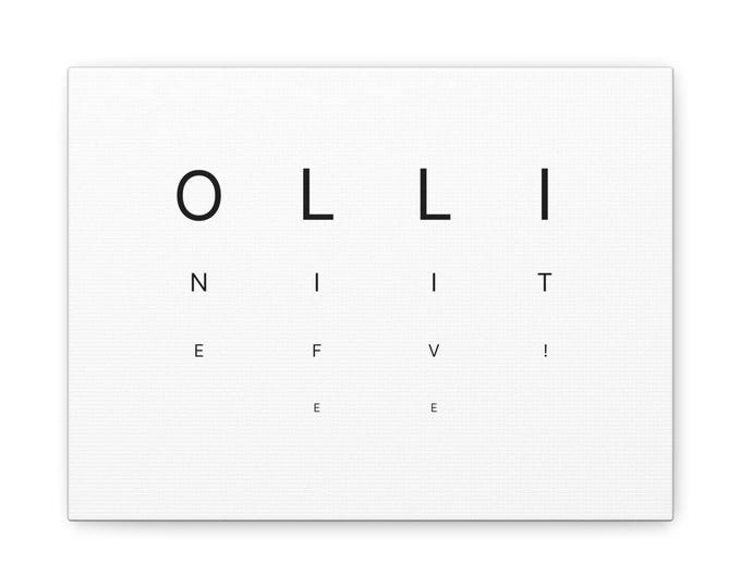 Wall Art Print, Eye Chart Style Decoration, One Life Live It Affirmation, Matte Canvas, Home Decor, Personalized Gift