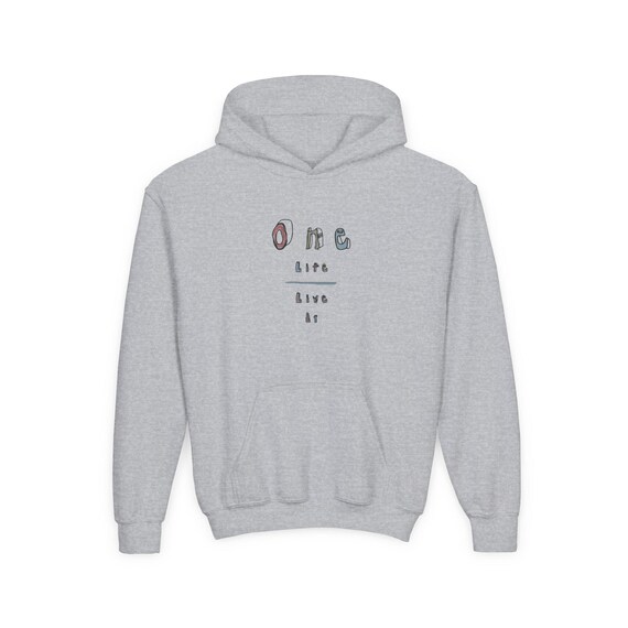 Empowering One Life, Live It Youth Hoodie - Colorful Motivational Sweatshirt for Teens, Grab the Sky, Limitless Youthful Design, Youth