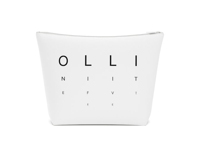 Chic Cotton Cosmetic Bag - Eye Chart Design, Makeup Storage, Gift for Her, Travel Essentials, Stylish Organizer