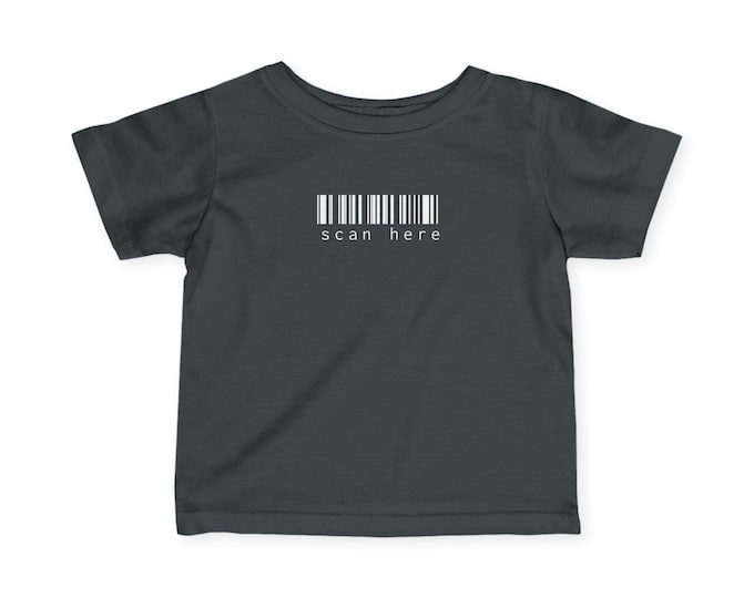 Scan Here Baby Shirt - Barcode Front with Cuteness Warning on Back | Funny, Stylish, and Irresistible Infant Tee
