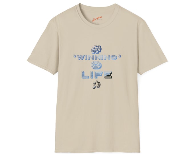 Winning @ Life Unisex Softstyle T-Shirt - Motivational Graphic Tee, Inspirational Shirt, Positive Vibes Top, Success Quote Clothing, Life