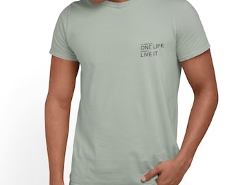 Motivational Eye Chart Unisex T-Shirt, One Life Live it Graphic Tee, Inspirational Shirt, Positive Quote Clothing, Minimalist Typography Top