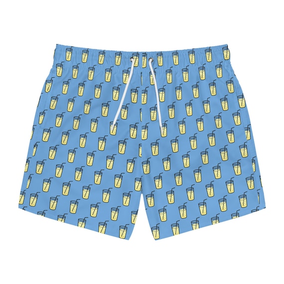 Tropical Drink Swim Trunks with cool orange accents, Fun Summer Swimwear, Beach Vacation Shorts, Pool Party Essentials, Gift for Him