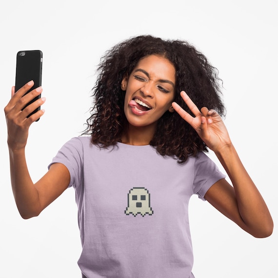 Pixel Art Halloween Ghost Unisex T-Shirt, Retro Gamer Shirt, Gift for Gamers, Casual Wear, Unique Graphic Tee