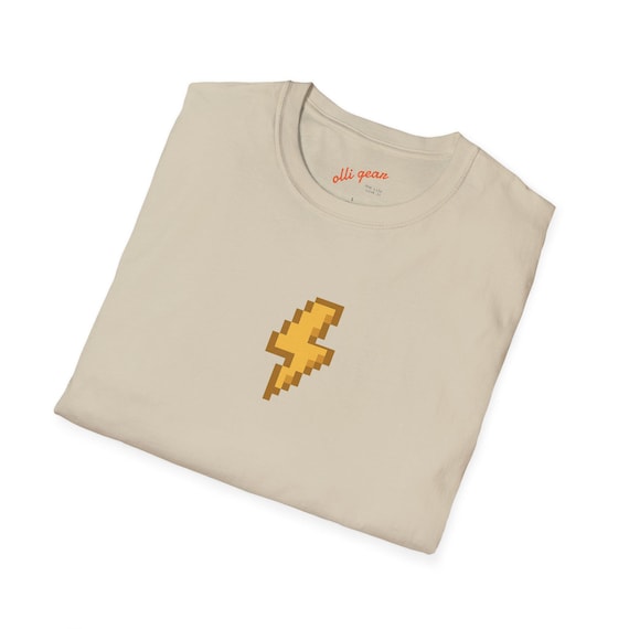 8 Bit Lightning Bolt Retro Computer Art T-Shirt, Tee, Graphic Tee, Vintage Shirt, Gamer Shirt, Nerd Shirt