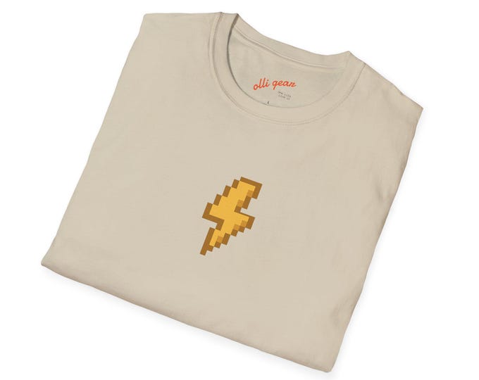 8 Bit Lightning Bolt Retro Computer Art T-Shirt, Tee, Graphic Tee, Vintage Shirt, Gamer Shirt, Nerd Shirt