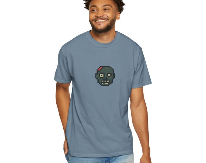 Pixel Art Halloween Zombie Unisex T-Shirt, Retro 8-bit Gamer Shirt, Gift for Gamers, Casual Wear, Unique Graphic Tee