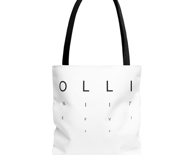 One Life. Live It. - Eye Chart Style Tote Bag, Minimalist Shopping Bag, Unique Gift for Teachers, Perfect for Everyday Use, Eco-Friendly