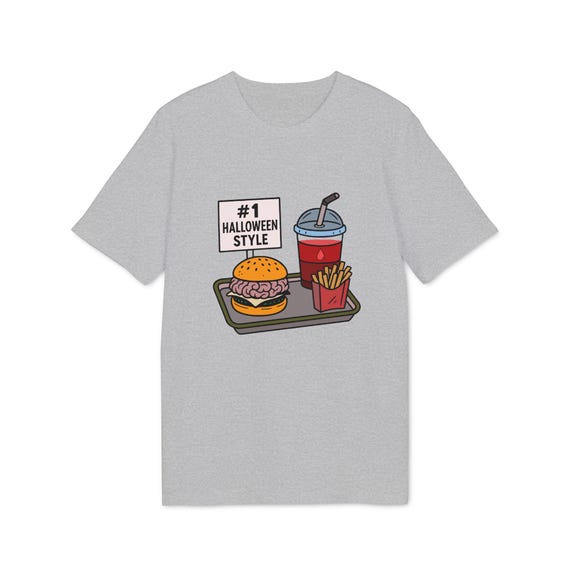 Halloween Brain Burger T-shirt, Funny No 1 Animal Style Parody Tee, Unisex Creator 2 0 Shirt, Blood Shake Costume Top, Horror Graphic Tee