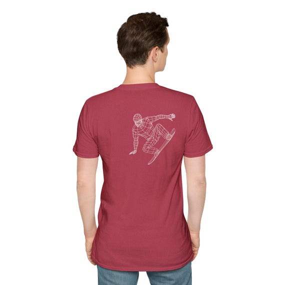 OLLI Snowboarder Shirt | Wireframe Winter Sports Graphic Tee for Mountain Riders and Style-Driven Shredders