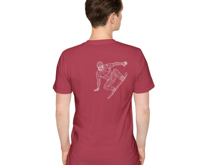 OLLI Snowboarder Shirt | Wireframe Winter Sports Graphic Tee for Mountain Riders and Style-Driven Shredders