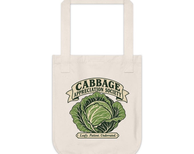 Cabbage Appreciation Society Tote | Vintage Seed Packet Farmers Market Canvas Bag
