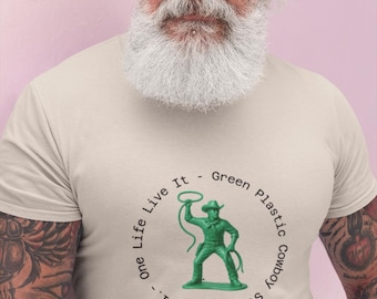 One Life Live It Green Plastic Cowboy Style Tee