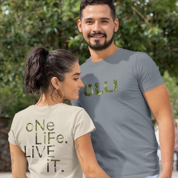 OLLI Jungle Foliage Shirt - One Life Live It Back Print | Nature Graphic Tee | Outdoor Adventure Aesthetic | Motivational T-Shirt
