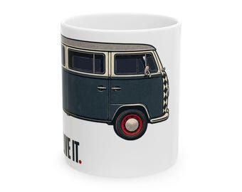 Vintage Camper Van Coffee Mug | One Life Road Trip Gift (11oz or 15oz)