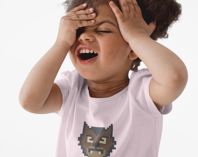 Toddler Werewolf T-shirt, 8bit Halloween Shirt, Non-Scary Kids Tee, Casual Wear, Stylish Toddler Top