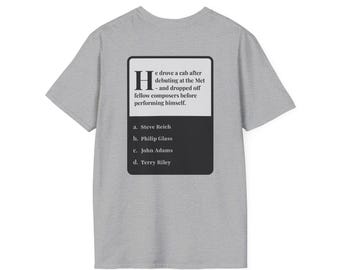 Trivia Tees - Composer Q's - Philip Glass