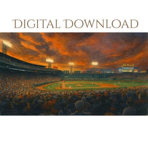 Fenway Park Watercolor Print, Boston Red Sox Wall Art, Baseball Stadium Decor