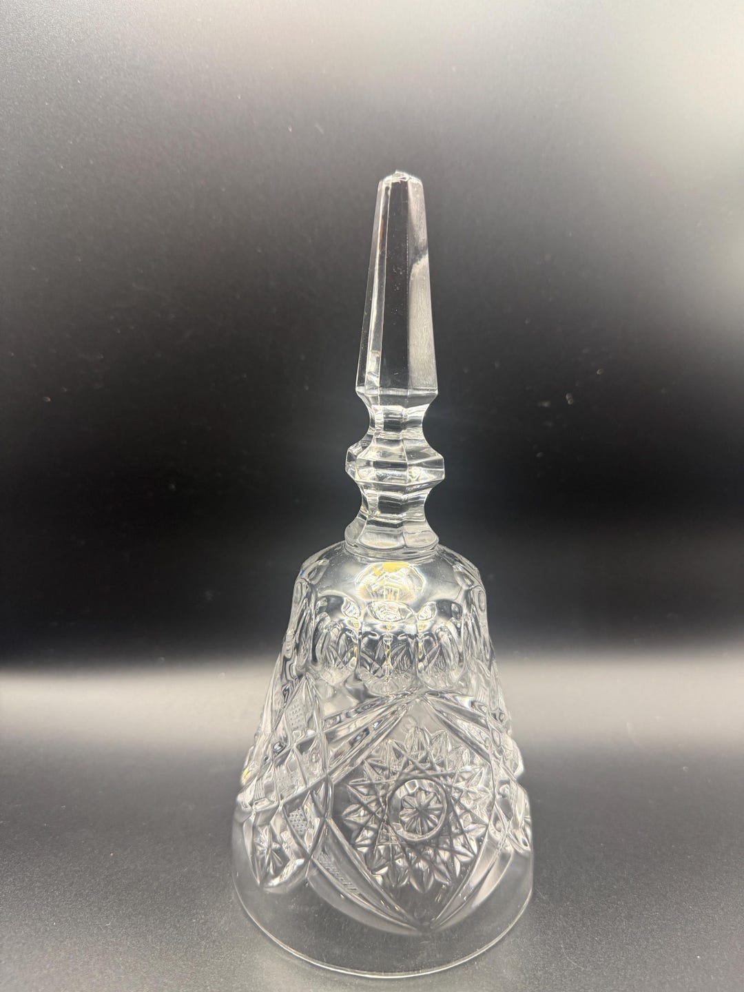 Vintage Collectible Crystal Glass Bell, Featuring a Beautiful Cut Glass ...