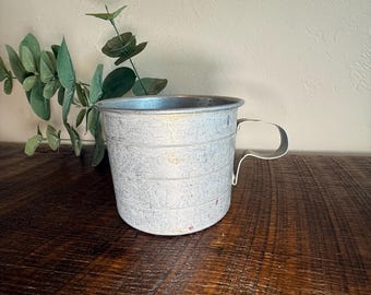 Vintage Measuring cup, Aluminum  standard 1 1/2 cup.  Farm house decor, kitchen decor.  Great for decorating your house or photo shoots.