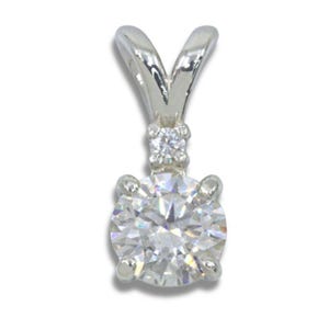Lab Created Diamond 1ct Round Accented Pendant IGI CERT