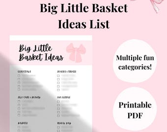 Big Little Basket Checklist | Sorority Gift Ideas Printable