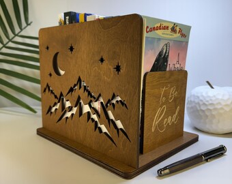 Book Organizer, Handmade Book Holder, Christmas Gift for Mom, Wooden Book Holder, Unique Gift for Readers, Book Caddy