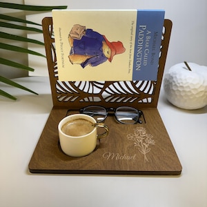 Personalized Book Stand, Christmas Gift Idea, Book Valet, Bookmark Stand, Book Page Holder, Book Stand, Rustic Book Stand