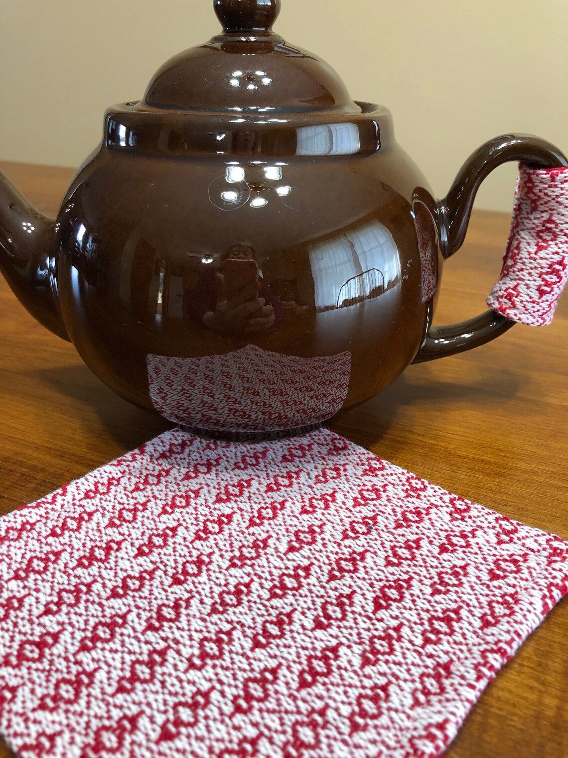 Tea Pot Handle Cover And Trivit Handwoven Tea Cozy Hand Made Etsy