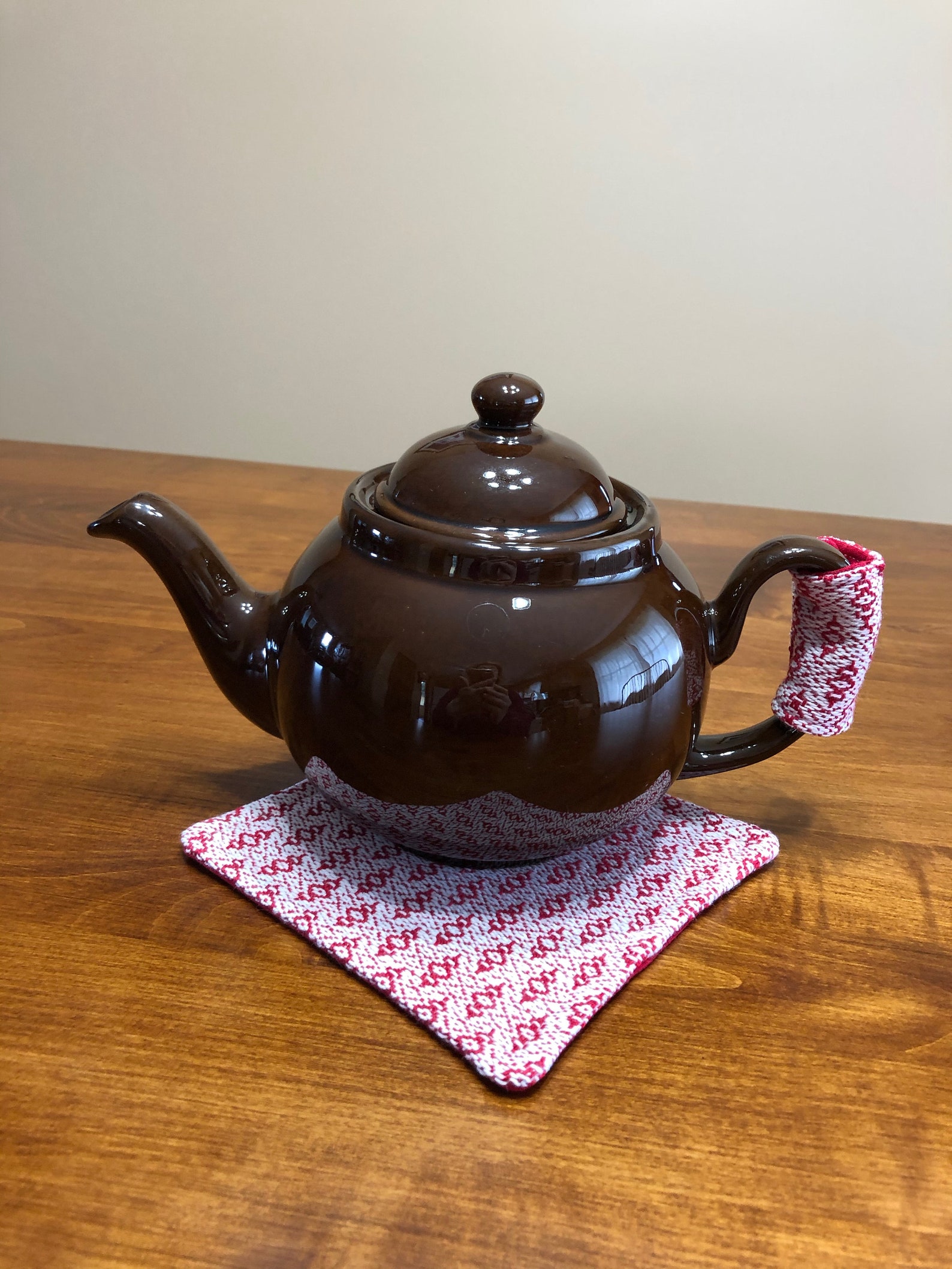 Tea Pot Handle Cover And Trivit Handwoven Tea Cozy Hand Made Etsy
