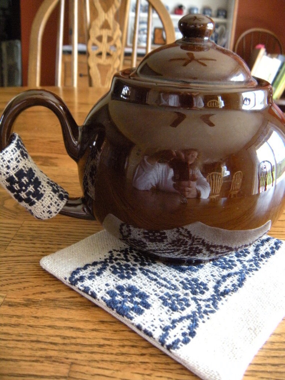 Teapot Handle Cover Handwoven Teapot Handle Cozy and Trivet Etsy